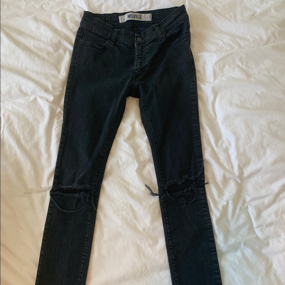 Brandy Melville High Waisted Distressed Jeans